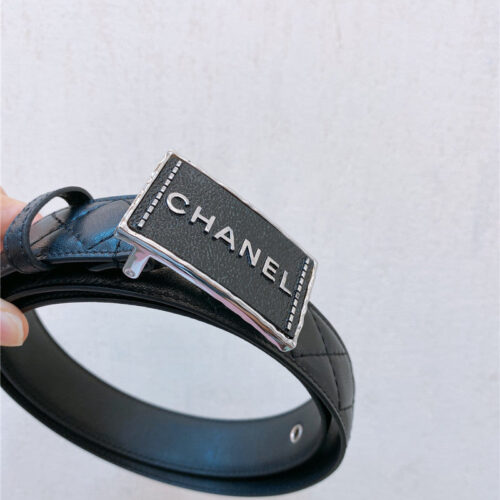 High Quality Luxury Chanel Gold Metal Logo Buckle Belt – Style 08966 alternate view