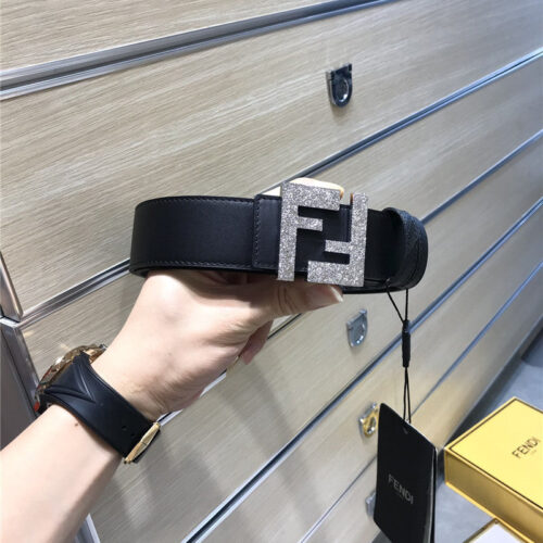 High Quality Luxury Fendi Belt In Calfskin With Printed Canvas Bottom – Style 33670