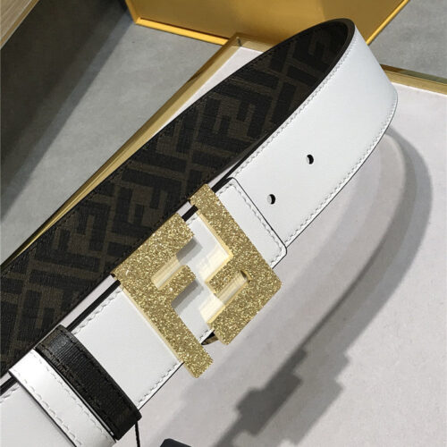 High Quality Luxury Fendi Belt In Calfskin With Printed Canvas Bottom – Style 25190 product detail