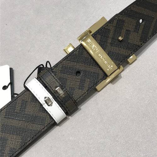 High Quality Luxury Fendi Belt In Calfskin With Printed Canvas Bottom – Style 25190 product detail