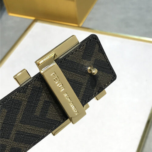 High Quality Luxury Fendi Belt In Calfskin With Printed Canvas Bottom – Style 25190 product detail