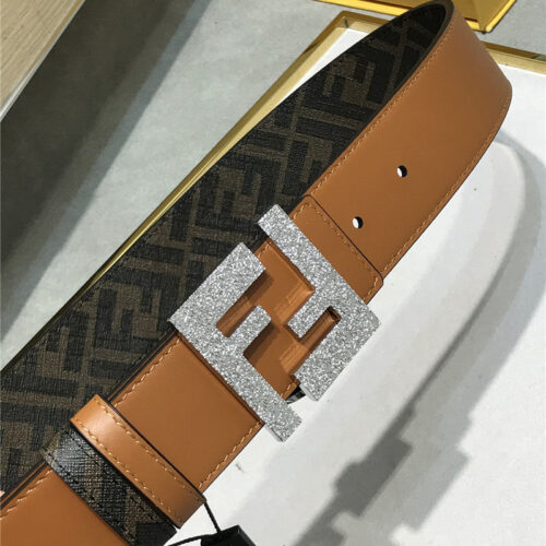 High Quality Luxury Fendi Belt In Calfskin With Printed Canvas Bottom – Style 56262 product detail