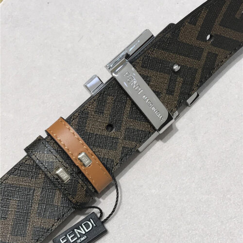 High Quality Luxury Fendi Belt In Calfskin With Printed Canvas Bottom – Style 56262 product detail