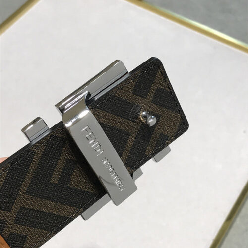 High Quality Luxury Fendi Belt In Calfskin With Printed Canvas Bottom – Style 56262 product detail