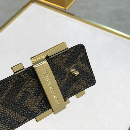 High Quality Luxury Fendi Belt In Calfskin With Printed Canvas Bottom product detail