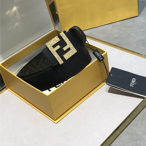 High Quality Luxury Fendi Belt In Calfskin With Printed Canvas Bottom product detail