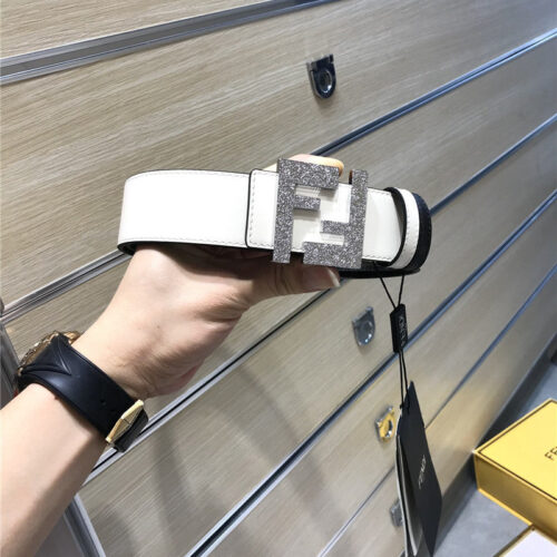 High Quality Luxury Fendi Belt In Calfskin With Printed Canvas Bottom – Style 83942