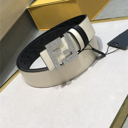 High Quality Luxury Fendi Belt In Calfskin With Printed Canvas Bottom – Style 83942 alternate view