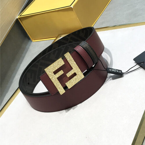 High Quality Luxury Fendi Belt In Calfskin With Printed Canvas Bottom – Style 82246 alternate view