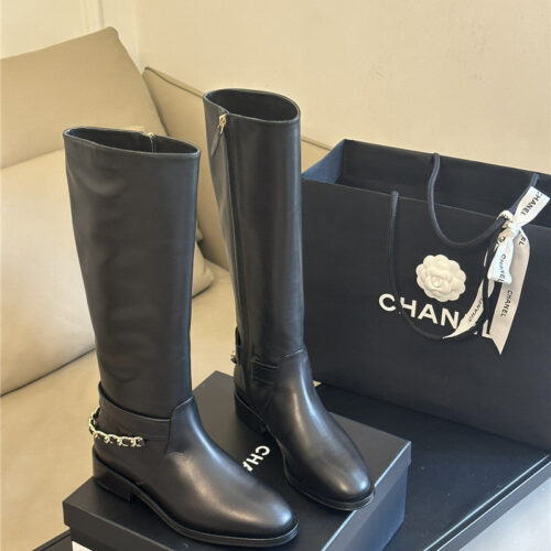 High Quality Luxury Chanel Autumn Winter Chain Ankle Boots