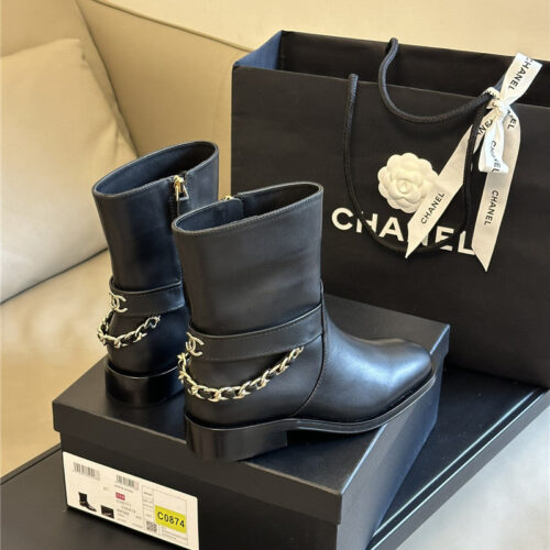 High Quality Luxury Chanel Autumn Winter Chain Ankle Boots – Style 92454 product detail
