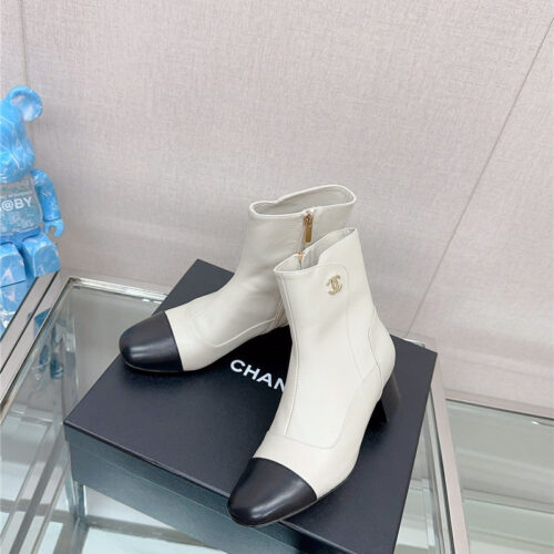 High Quality Luxury Chanel Chunky Heel Stitching Ankle Boots product detail