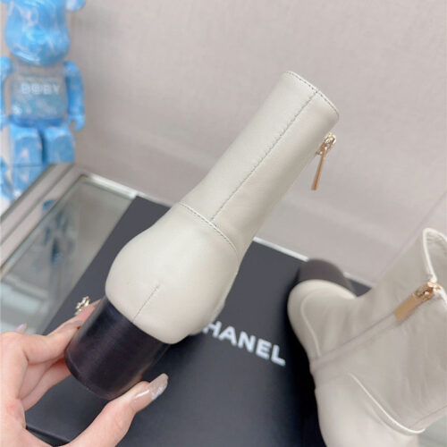 High Quality Luxury Chanel Chunky Heel Stitching Ankle Boots product detail