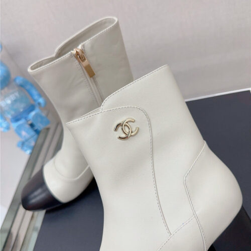 High Quality Luxury Chanel Chunky Heel Stitching Ankle Boots product detail