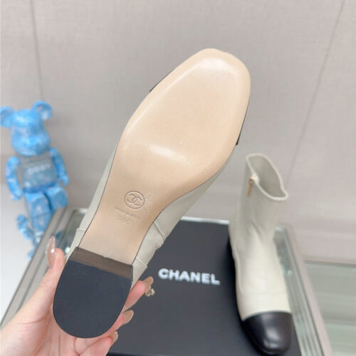High Quality Luxury Chanel Chunky Heel Stitching Ankle Boots product detail