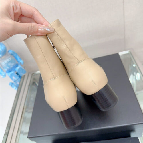High Quality Luxury Chanel Chunky Heel Stitching Ankle Boots – Style 29798 product detail