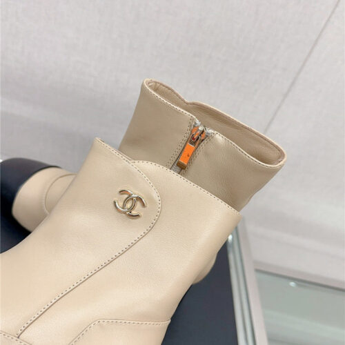 High Quality Luxury Chanel Chunky Heel Stitching Ankle Boots – Style 29798 product detail