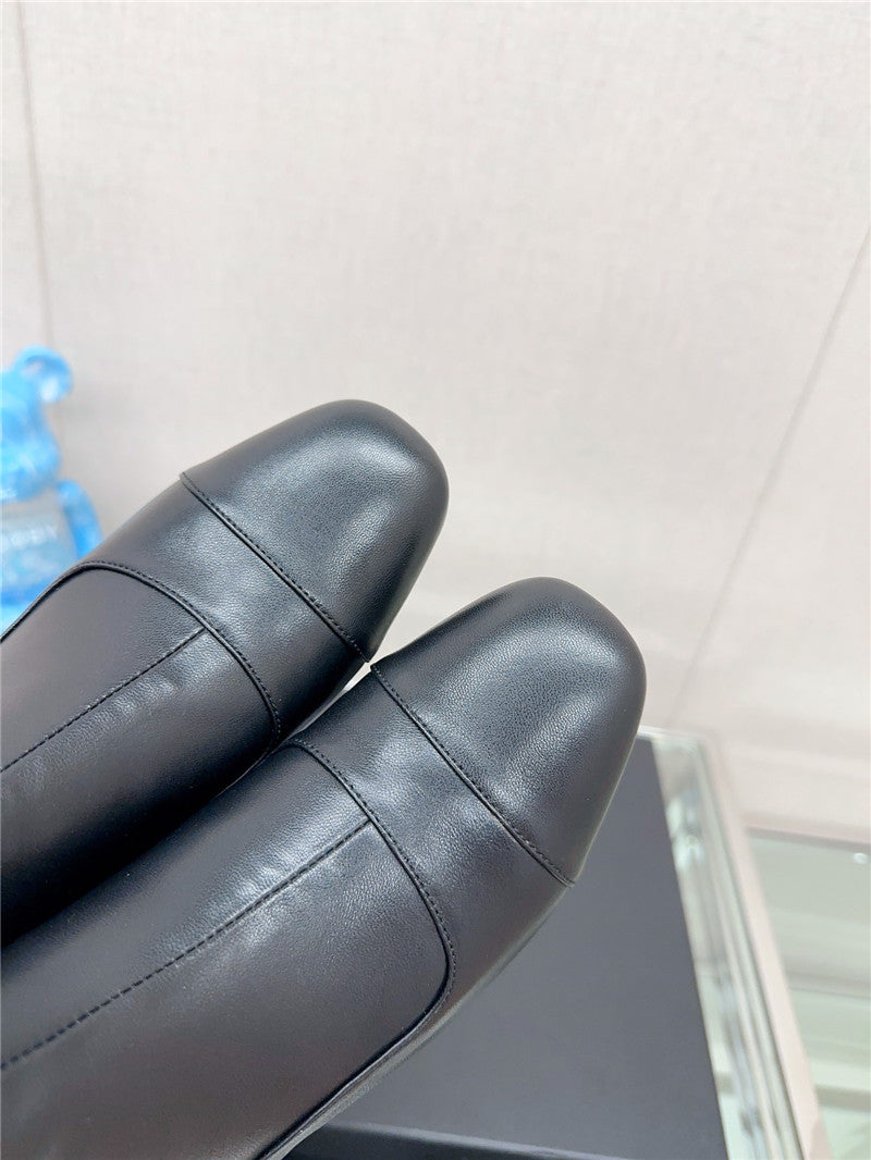 High Quality Luxury Chanel Chunky Heel Stitching Ankle Boots – Style 93638 product detail