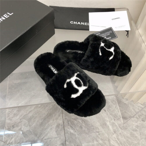 High Quality Luxury Chanel Fur Slippers – Style 80934