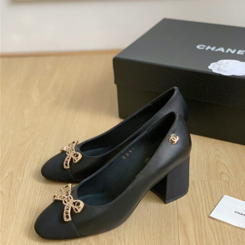High Quality Luxury Chanel Double C Butterfly Diamond Buckle Shoes product detail
