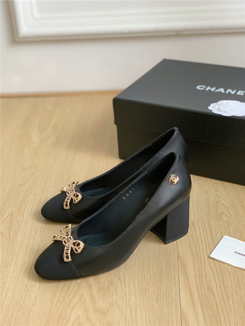 High Quality Luxury Chanel Double C Butterfly Diamond Buckle Shoes product detail