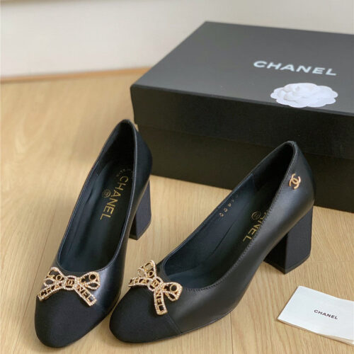 High Quality Luxury Chanel Double C Butterfly Diamond Buckle Shoes