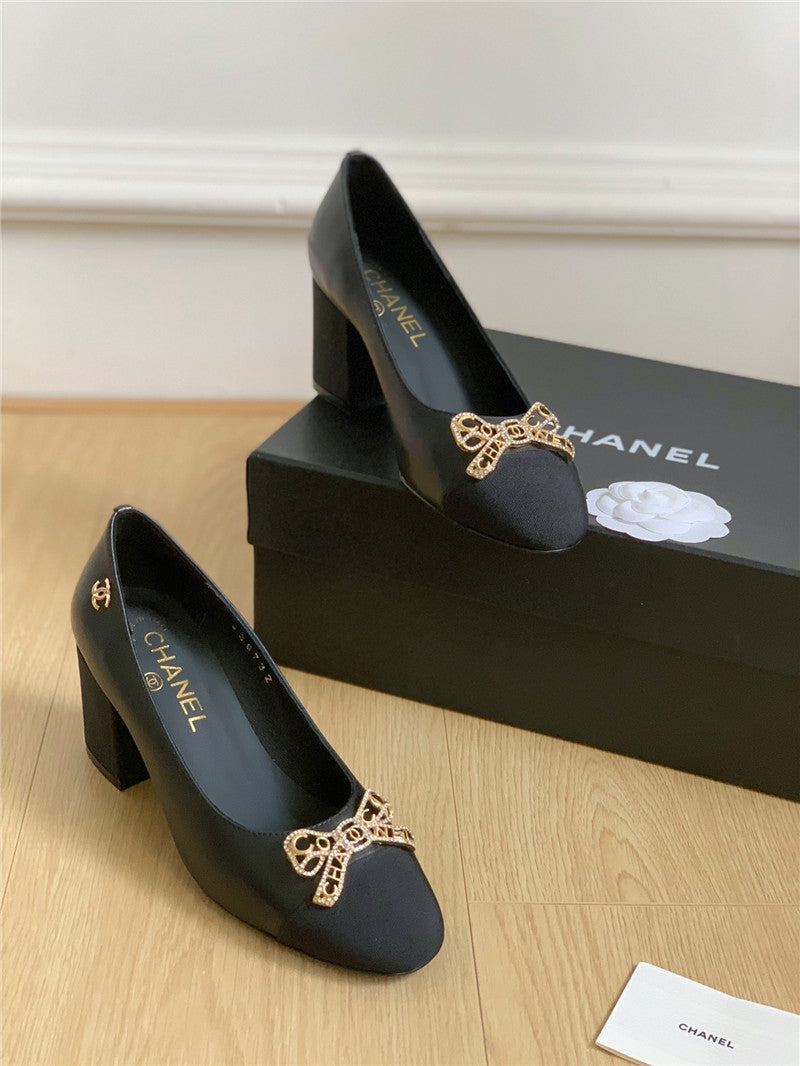 High Quality Luxury Chanel Double C Butterfly Diamond Buckle Shoes product detail