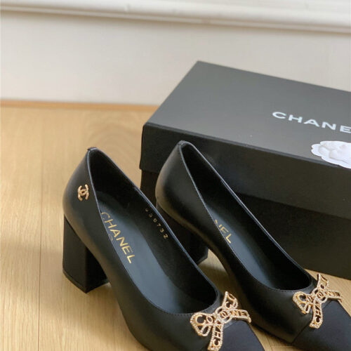High Quality Luxury Chanel Double C Butterfly Diamond Buckle Shoes product detail