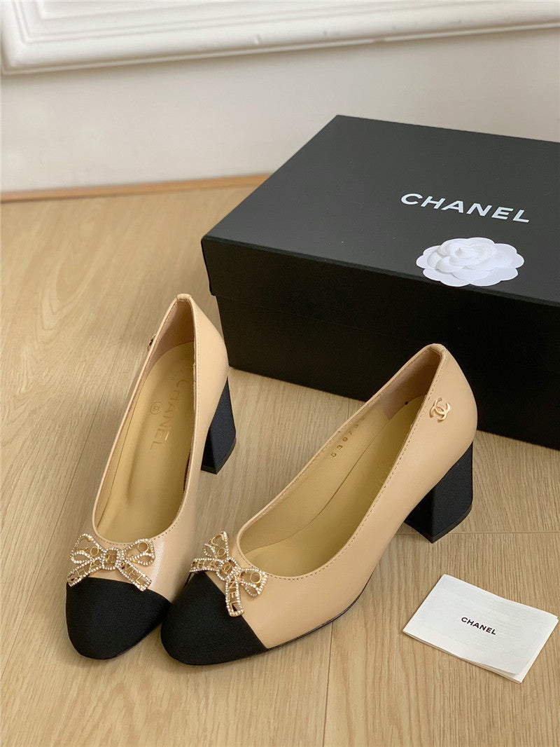 High Quality Luxury Chanel Double C Butterfly Diamond Buckle Shoes – Style 61574