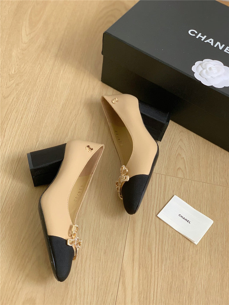 High Quality Luxury Chanel Double C Butterfly Diamond Buckle Shoes – Style 61574 product detail
