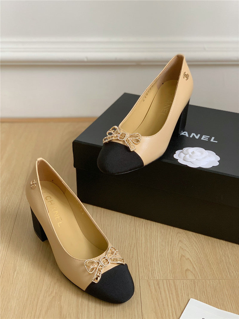 High Quality Luxury Chanel Double C Butterfly Diamond Buckle Shoes – Style 61574 product detail