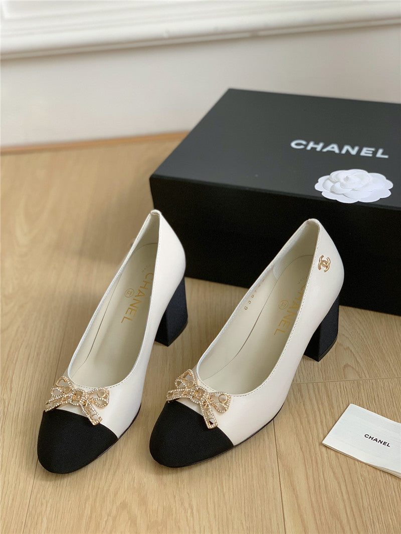 High Quality Luxury Chanel Double C Butterfly Diamond Buckle Shoes – Style 92646