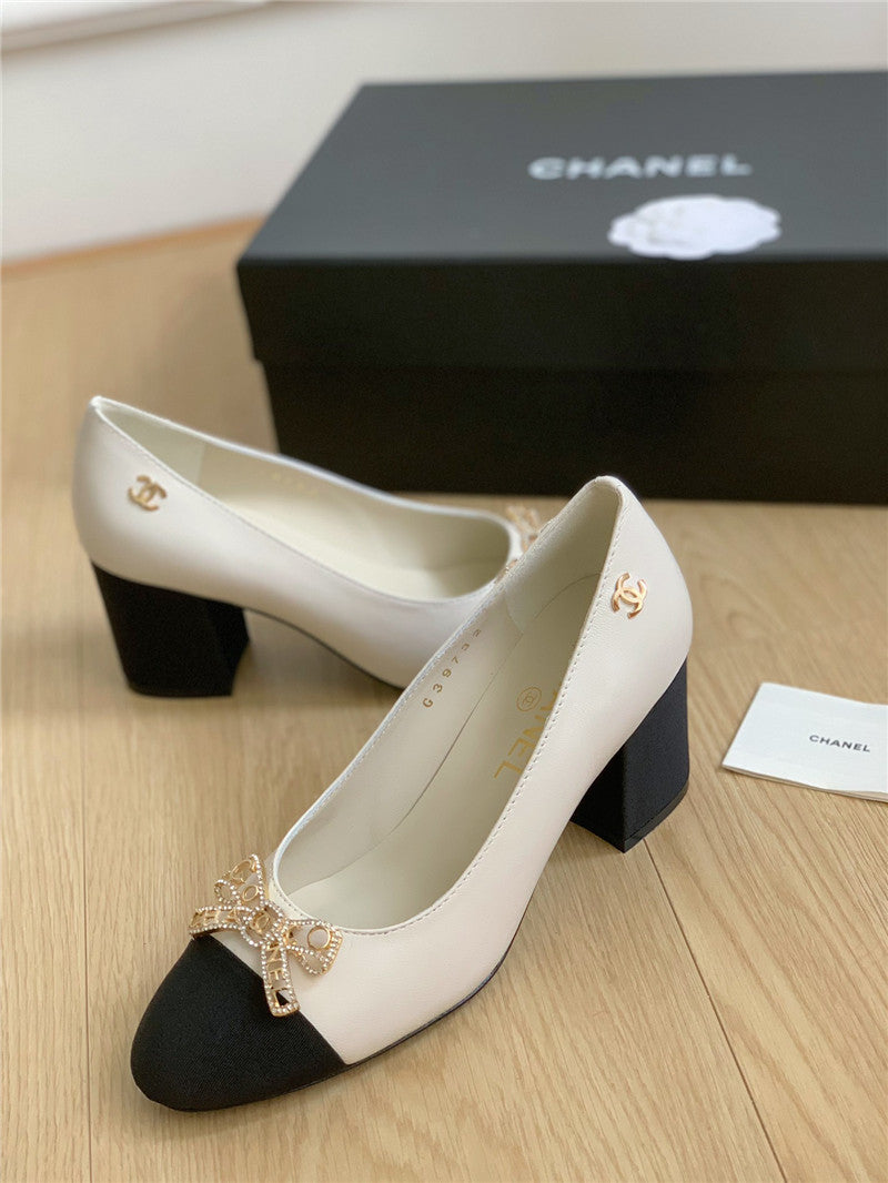 High Quality Luxury Chanel Double C Butterfly Diamond Buckle Shoes – Style 92646 product detail