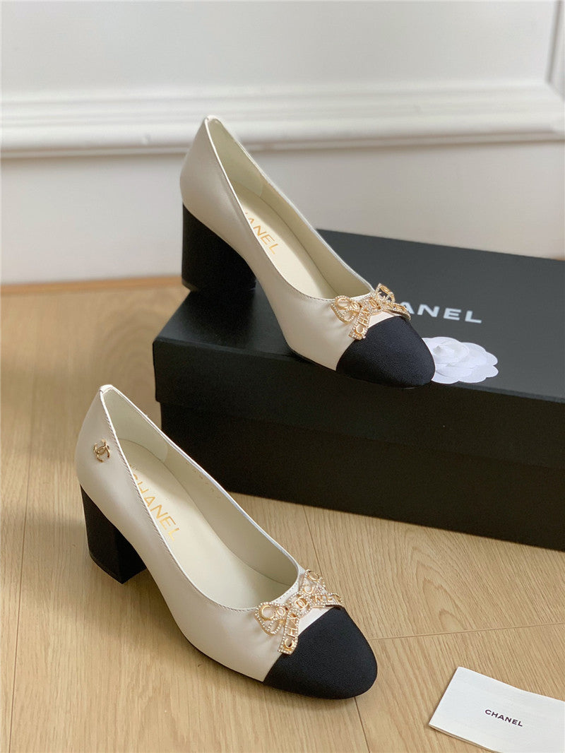 High Quality Luxury Chanel Double C Butterfly Diamond Buckle Shoes – Style 92646 product detail