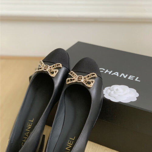 High Quality Luxury Chanel Double C Butterfly Diamond Buckle Shoes – Style 56486 product detail