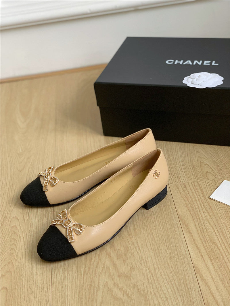 High Quality Luxury Chanel Double C Butterfly Diamond Buckle Shoes – Style 89254
