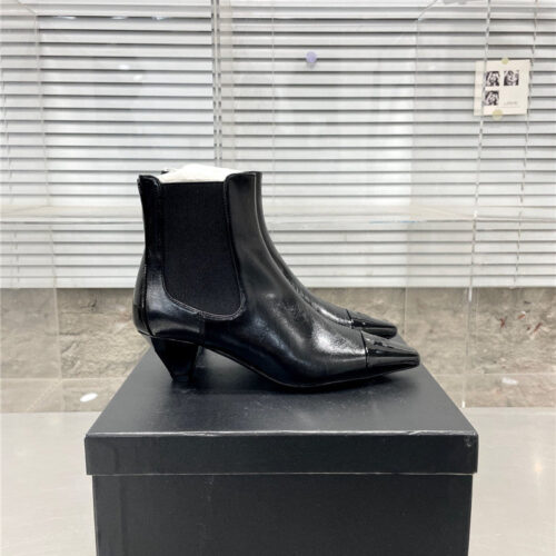 High Quality Luxury Chanel Classic Double C Small Square Toe Chunky Heel Boots – Style 34694 product detail