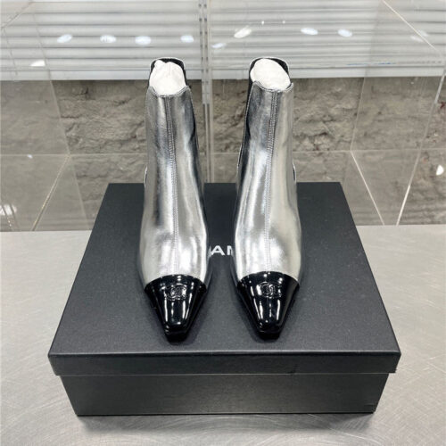 High Quality Luxury Chanel Classic Double C Small Square Toe Chunky Heel Boots – Style 32998 alternate view
