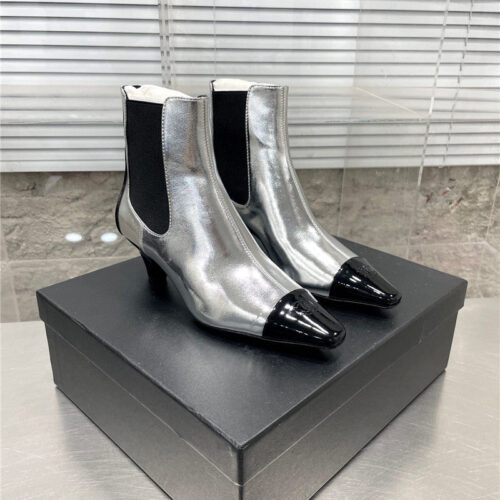 High Quality Luxury Chanel Classic Double C Small Square Toe Chunky Heel Boots – Style 32998