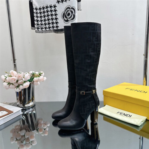 High Quality Luxury Fendi Hollow Chunky Heel Ankle Boots – Style 57843 alternate view