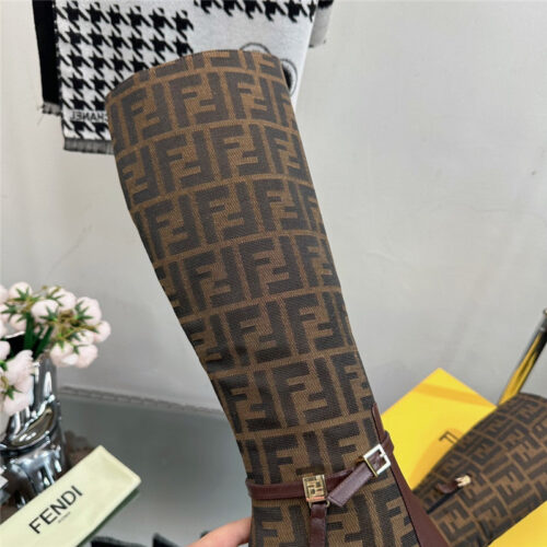 High Quality Luxury Fendi Hollow Chunky Heel Ankle Boots product detail