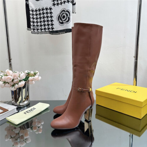 High Quality Luxury Fendi Hollow Chunky Heel Ankle Boots – Style 39187 alternate view