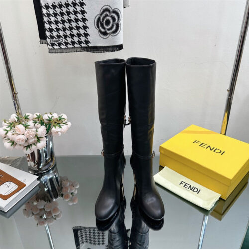 High Quality Luxury Fendi Hollow Chunky Heel Ankle Boots – Style 27315 alternate view