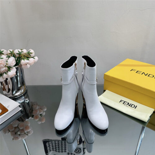 High Quality Luxury Fendi Hollow Chunky Heel Ankle Boots – Style 13747 alternate view
