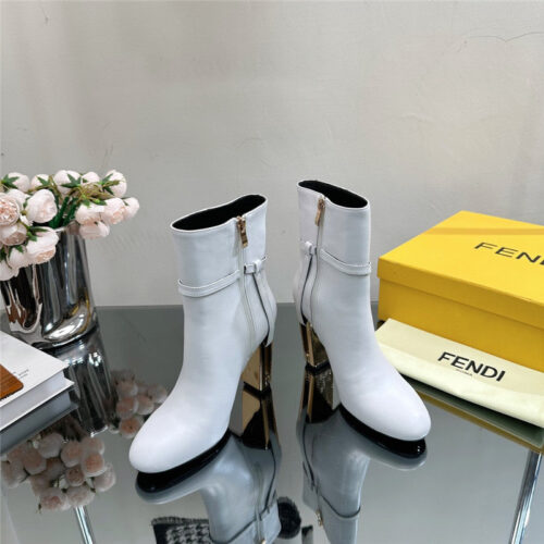 High Quality Luxury Fendi Hollow Chunky Heel Ankle Boots – Style 13747 product detail