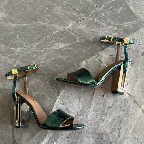 High Quality Luxury Fendi Delfina Round Toe Sandals alternate view
