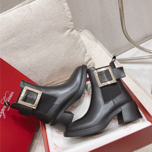 High Quality Luxury Roger Vivier Square Buckle Ankle Boots product detail