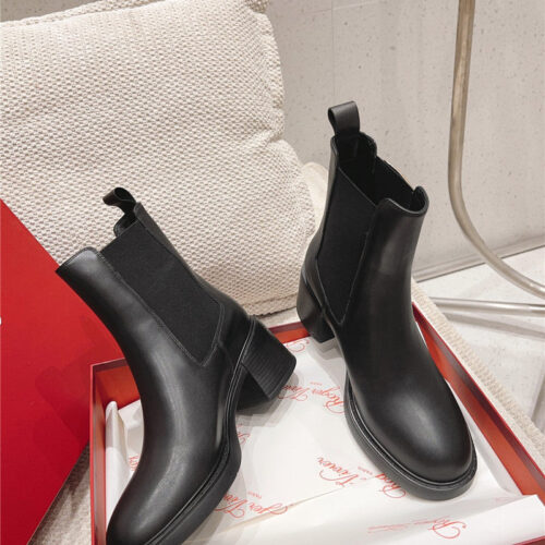 High Quality Luxury Roger Vivier Square Buckle Ankle Boots product detail
