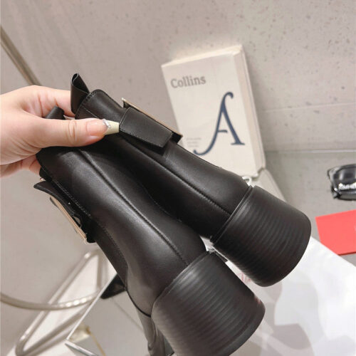 High Quality Luxury Roger Vivier Square Buckle Ankle Boots product detail