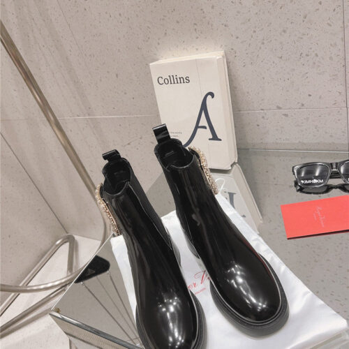 High Quality Luxury Roger Vivier Square Buckle Ankle Boots – Style 31316 product detail